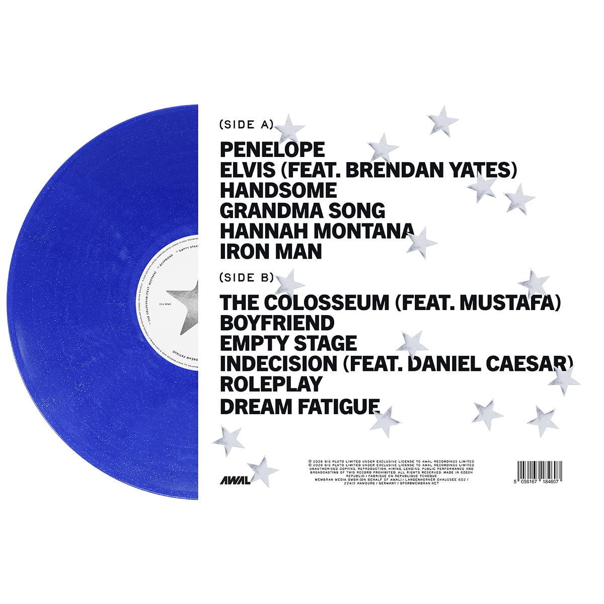 DREAM FATIGUE - BLUE SPARKLE VINYL LP + SIGNED ART CARD (D2C EXCLUSIVE) back