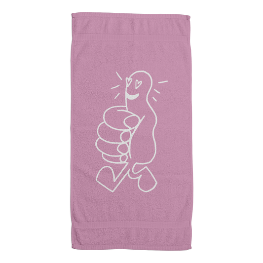 HEART EYES PINK BEACH TOWEL