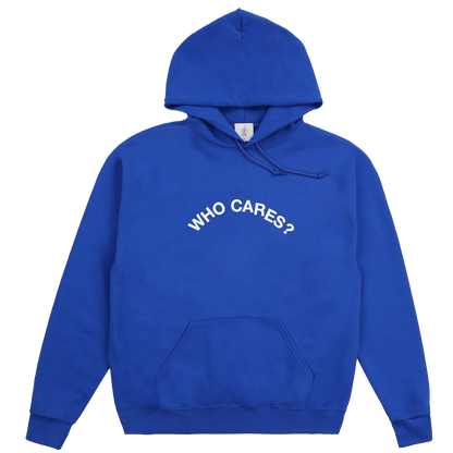WHO CARES BLUE HOODIE
